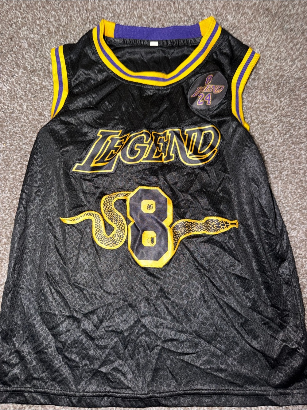 Legend Black & Yellow Kids Basketball Jersey